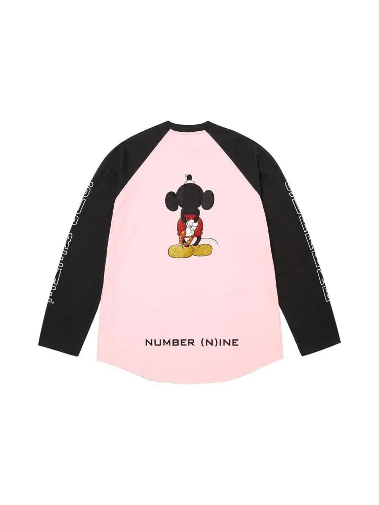 Топ Supreme x Number (N)Ine x Mickey Mouse Raglan Long-Sleeve Top 'Pink' — изображение 2 из 2, розовый