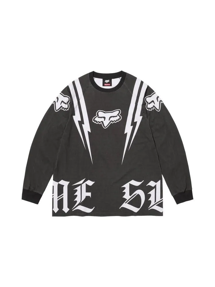 Топ Supreme x Fox Racing Long-Sleeve Top 'Black' — изображение 1 из 2, черный
