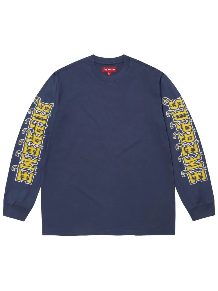 Футболка с длинными рукавами Supreme с интарсией — изображение 1 из 1, синий