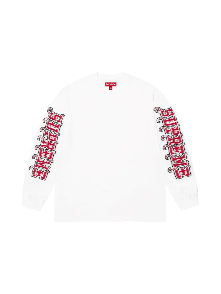 Футболка с длинными рукавами Supreme с интарсией — изображение 1 из 1, белый
