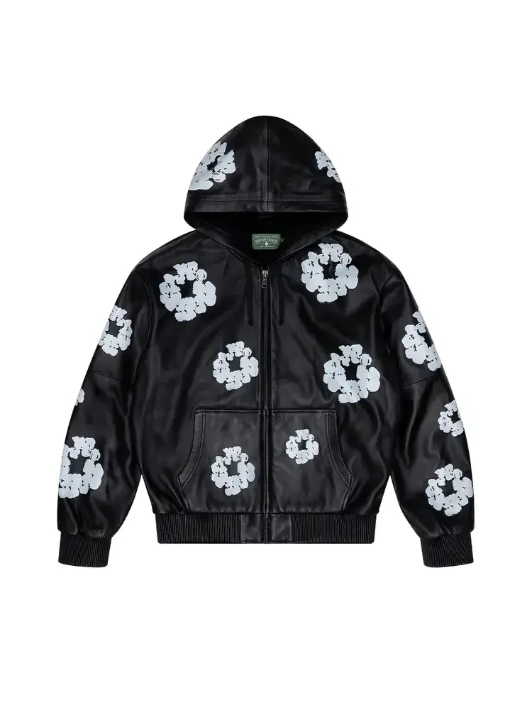 Худи Denim Tears Leather Cotton Wreath Zip Hoodie — изображение 1 из 2, черный