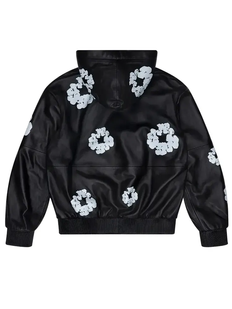 Худи Denim Tears Leather Cotton Wreath Zip Hoodie — изображение 2 из 2, черный