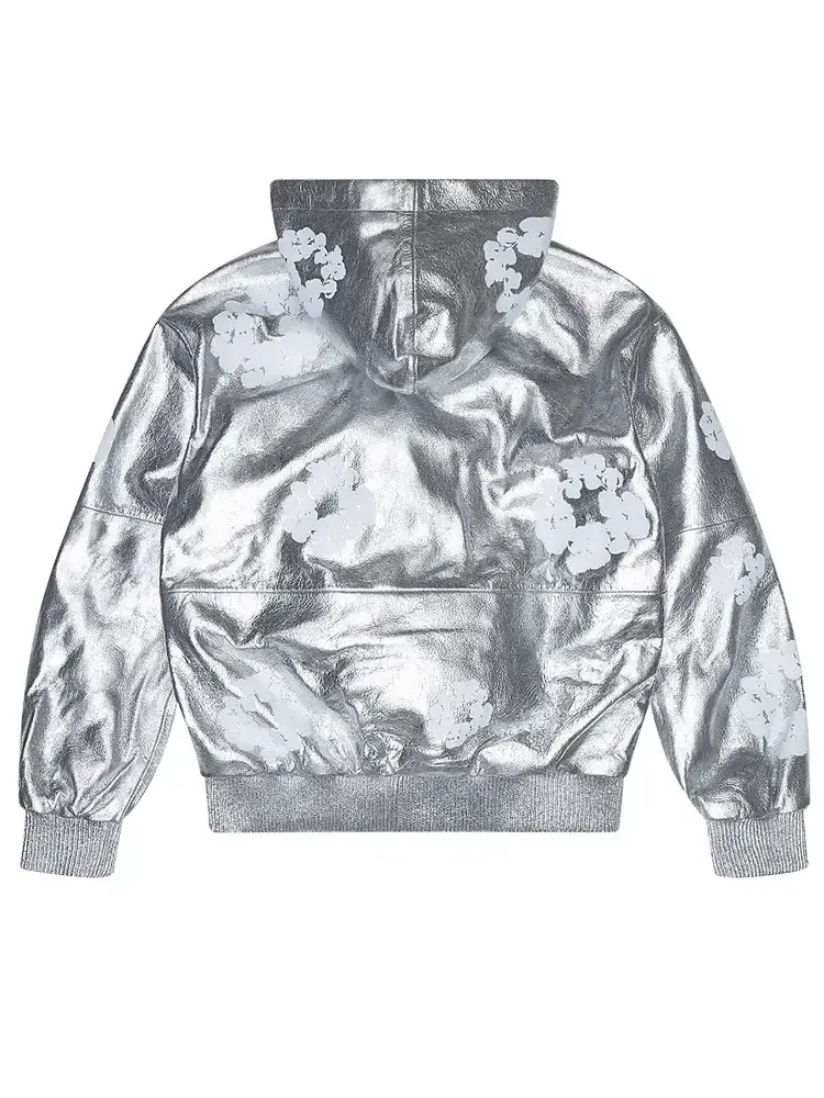 Худи Denim Tears Leather Cotton Wreath Zip Hoodie — изображение 2 из 2, серебряный