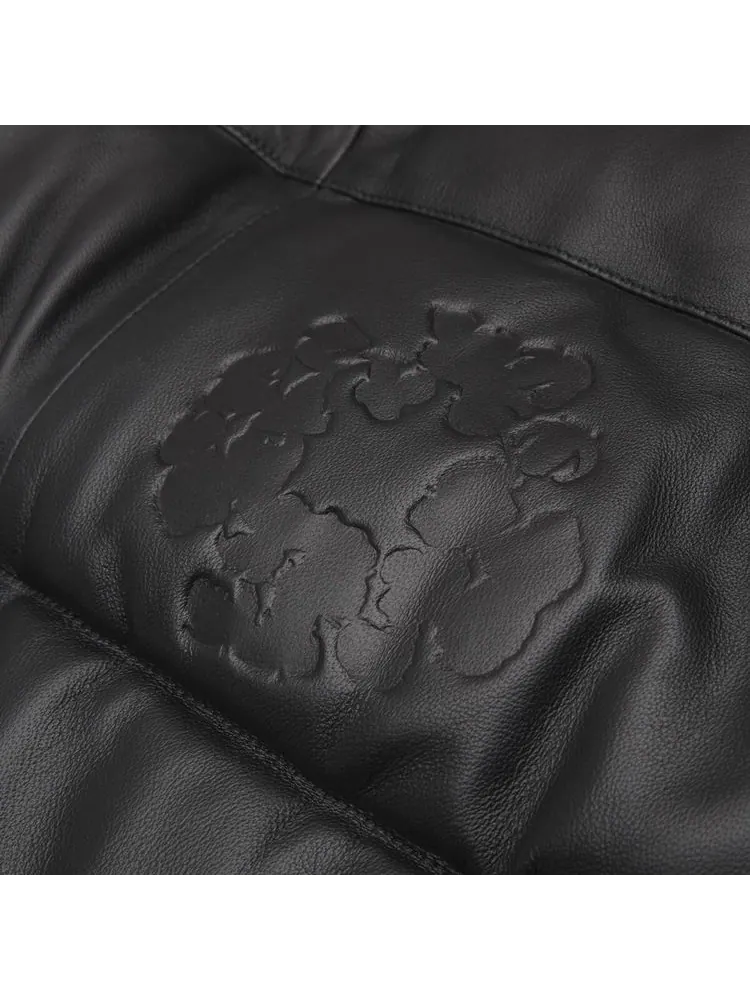 Пуховик Denim Tears Embossed Leather Wreath Puffer — изображение 3 из 3, черный