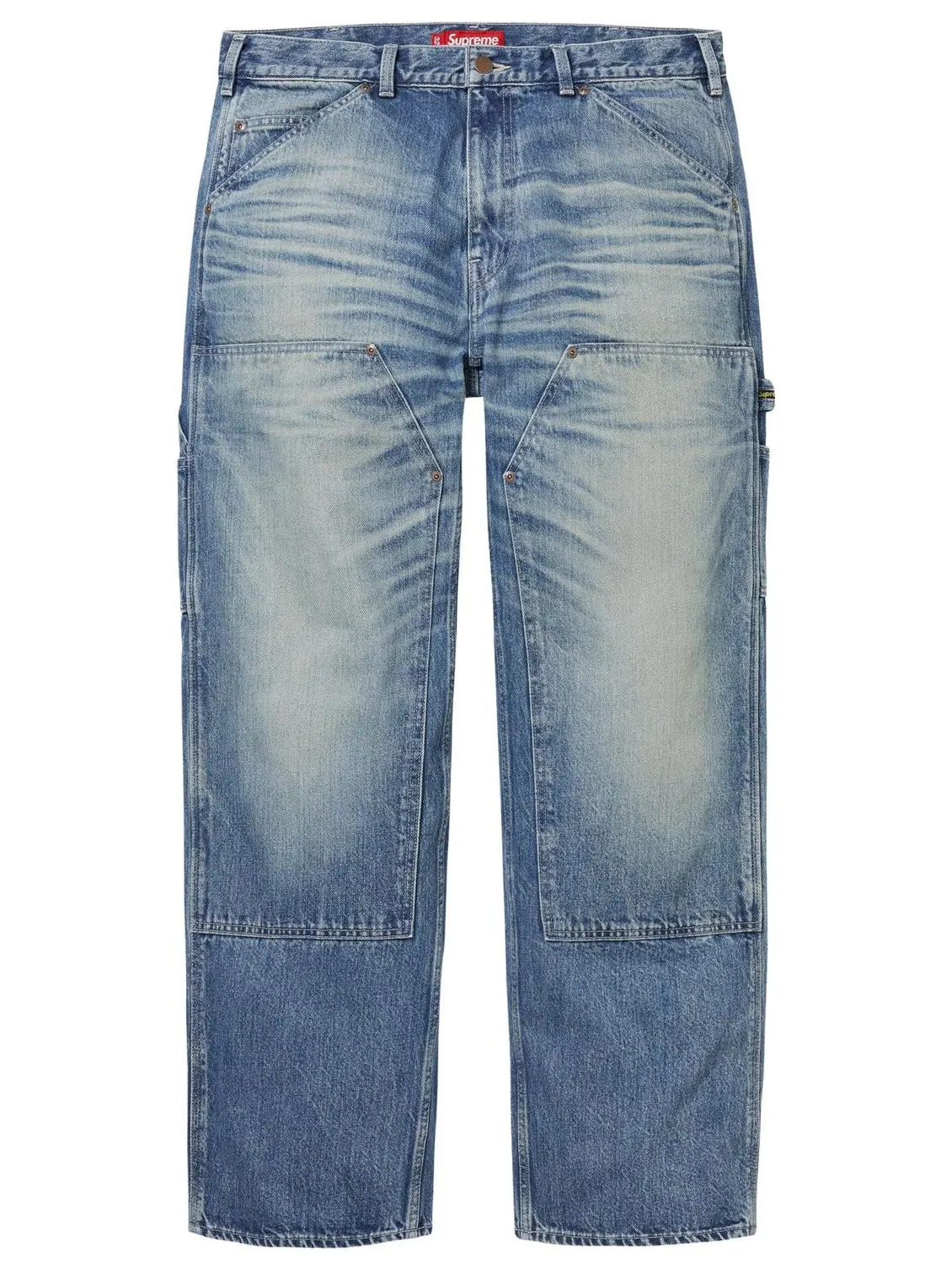 Джинсы Supreme Worn Double Knee Denim Painter Jean цвета «выстиранный индиго»