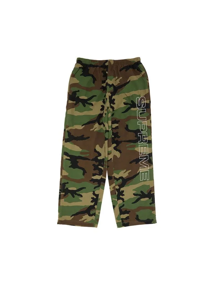 Брюки Supreme Spellout Embroidered Ripstop Track Pant, Woodland Camo