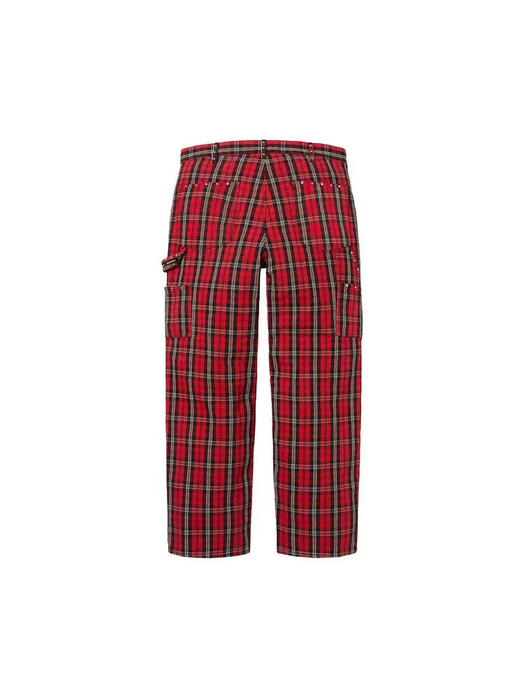 Брюки Supreme x B.B. Simon Quilted Double Knee Painter Pant — изображение 2 из 3, клетчатый