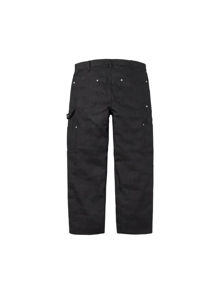 Джинсы Supreme Jacquard Logos Double Knee Denim Painter Jean 'Black' — изображение 2 из 2, черный