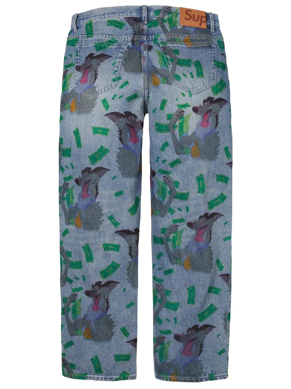 Джинсы Supreme All Dogs Go To Heaven свободного кроя — изображение 2 из 2, синий