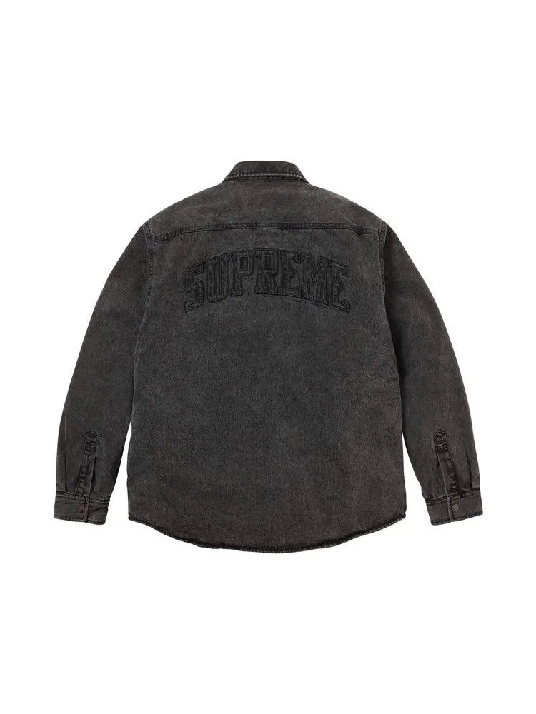 Рубашка Supreme Shearling Lined Denim Work Shirt — изображение 2 из 2, черный
