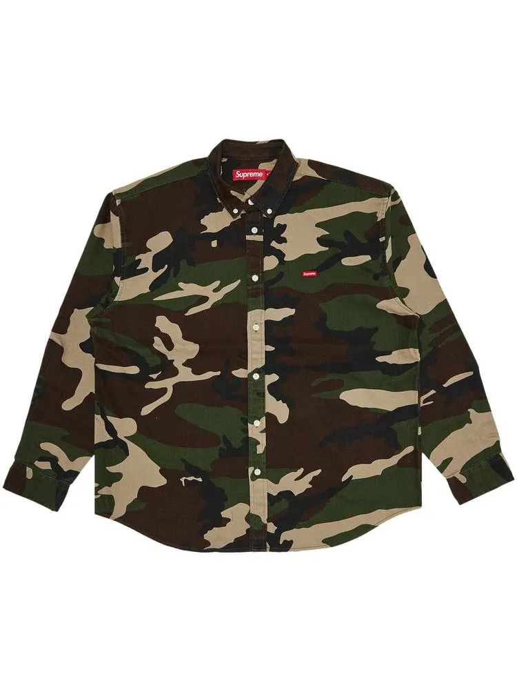 Рубашка Supreme Small Box Denim Shirt, Woodland Camo