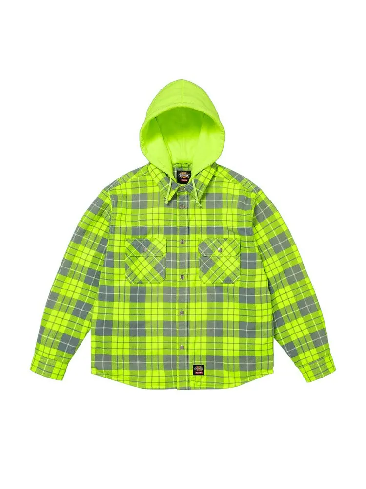 Рубашка Supreme x Dickies Lined Zip Up Hooded Flannel Shirt