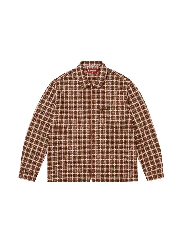 Рубашка Supreme Metallic Plaid Zip Up Shirt