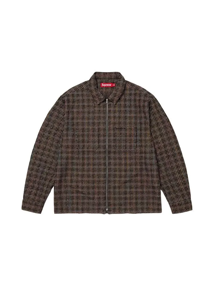 Рубашка Supreme Metallic Plaid Zip Up Shirt