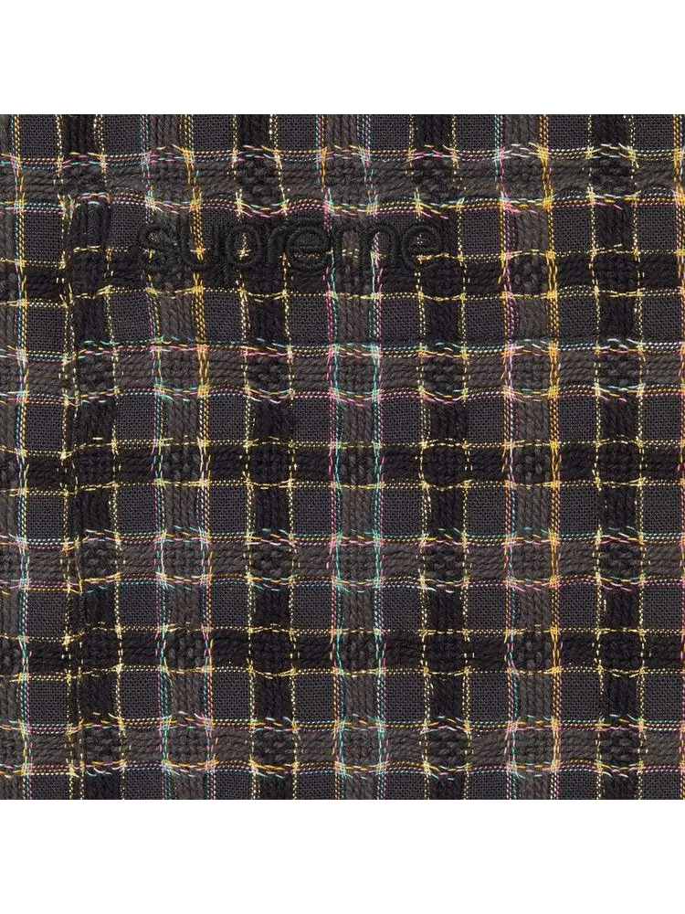 Рубашка Supreme Metallic Plaid Zip Up Shirt — изображение 2 из 2, черный