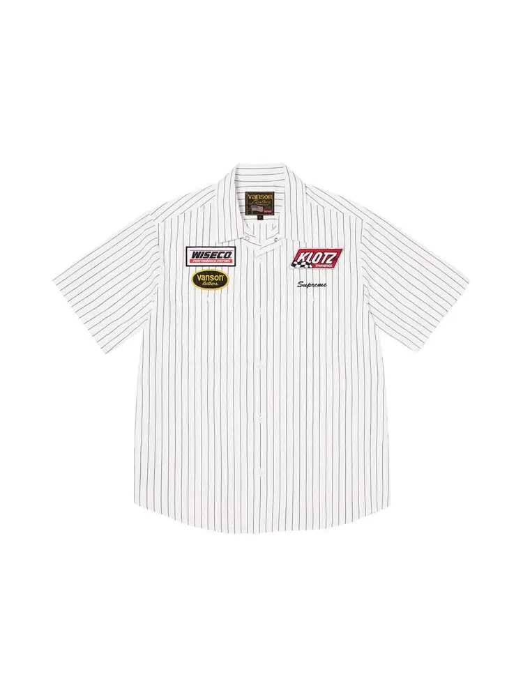 Рубашка Supreme x Vanson Leathers Short-Sleeve Work Shirt 'Stripe'