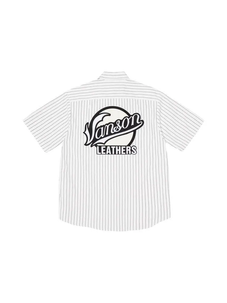 Рубашка Supreme x Vanson Leathers Short-Sleeve Work Shirt 'Stripe' — изображение 2 из 2, белый