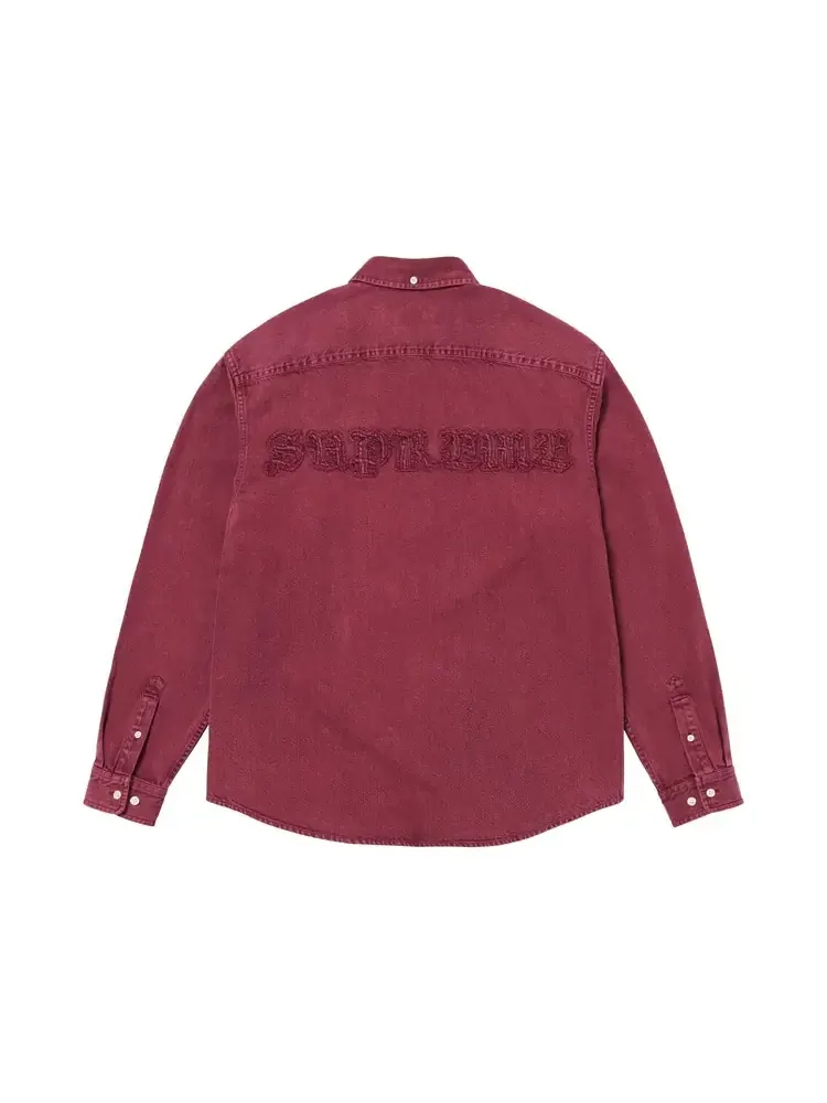 Джинсовая рубашка Supreme с аппликацией — изображение 2 из 2, красный