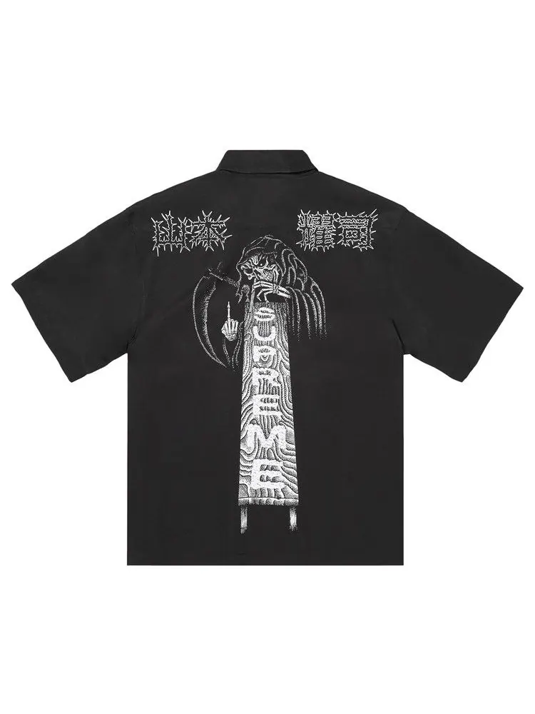 Рубашка Supreme x Y’s Silk Zip Up Short-Sleeve Shirt — изображение 2 из 3, черный