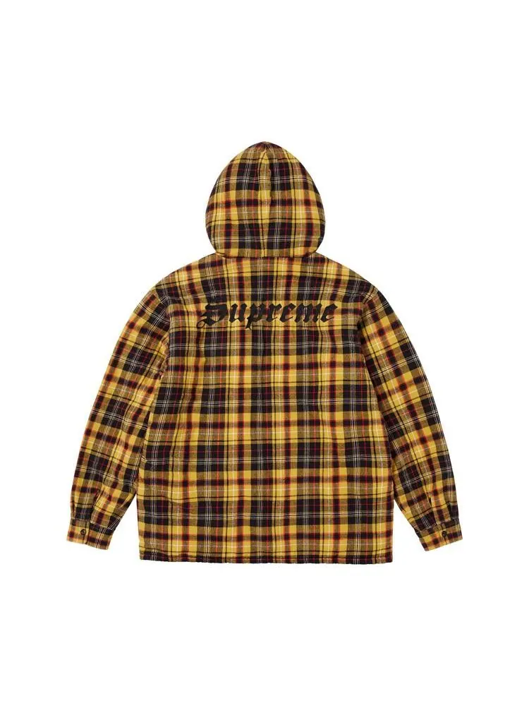 Рубашка Supreme Lined Zip Up Hooded Flannel Shirt 'Yellow' — изображение 2 из 2, желтый