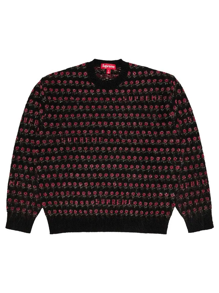 Свитер Supreme Flowers Metallic Sweater — изображение 1 из 3, черный