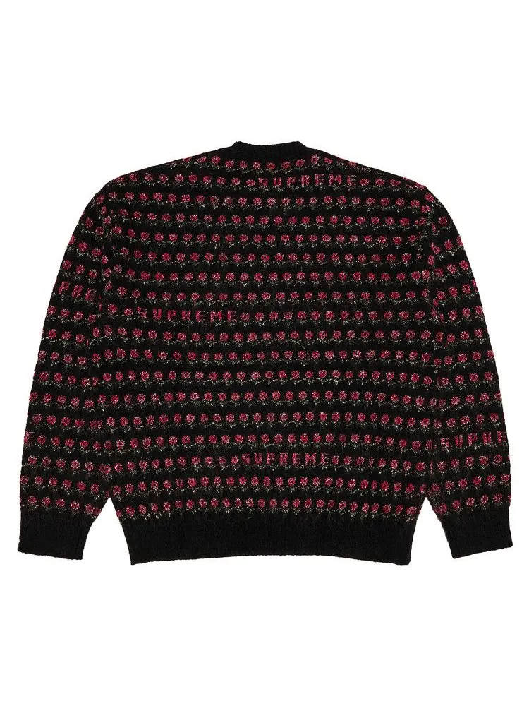 Свитер Supreme Flowers Metallic Sweater — изображение 2 из 3, черный