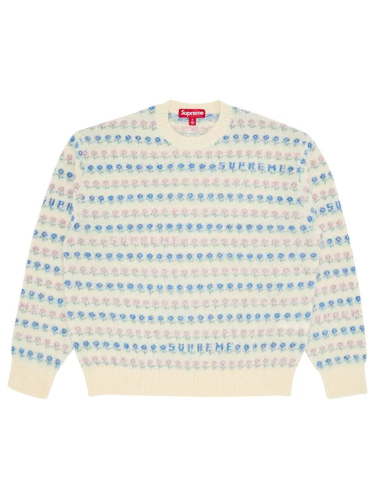 Свитер Supreme Flowers Metallic Sweater — изображение 1 из 3, белый