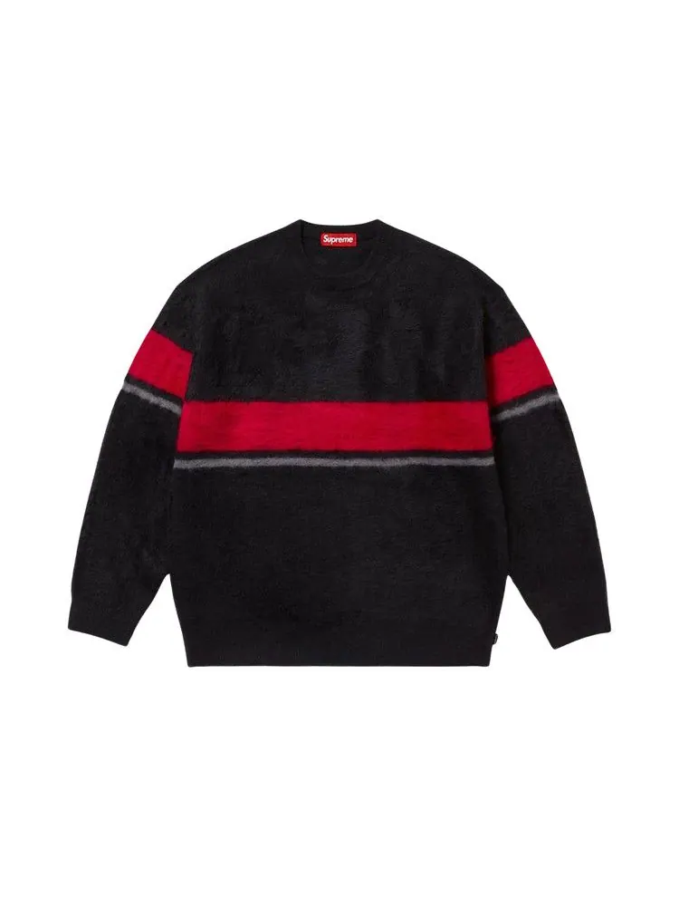 Свитер Supreme Brushed Stripe Sweater — изображение 1 из 3, черный