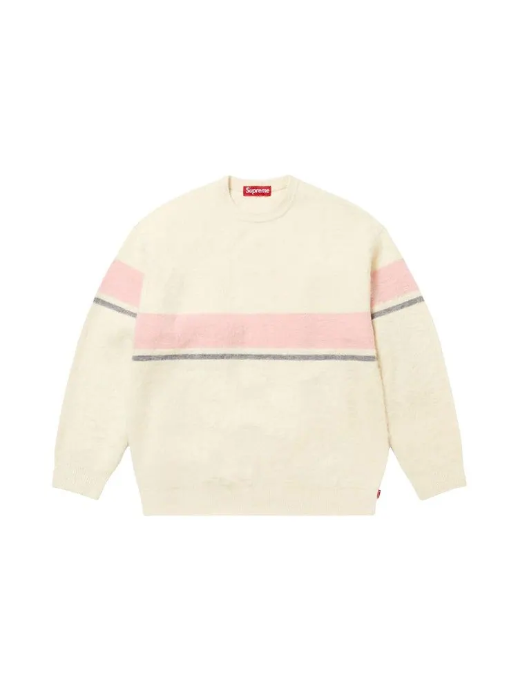 Свитер Supreme Brushed Stripe Sweater — изображение 1 из 3, белый