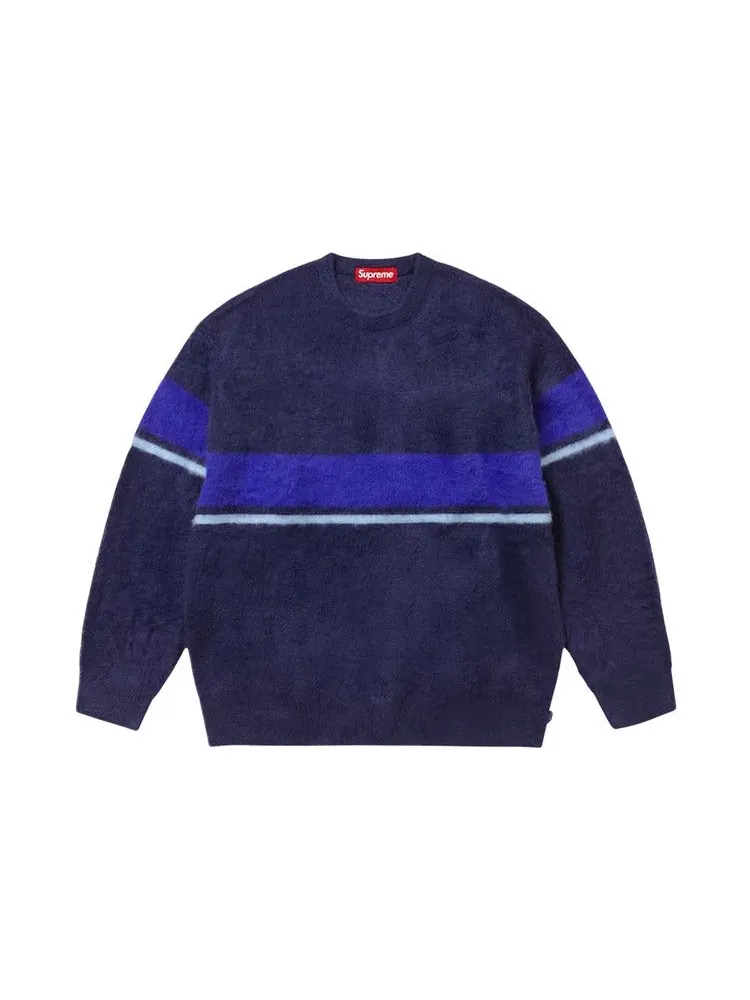 Свитер Supreme Brushed Stripe Sweater — изображение 1 из 3, темно-синий