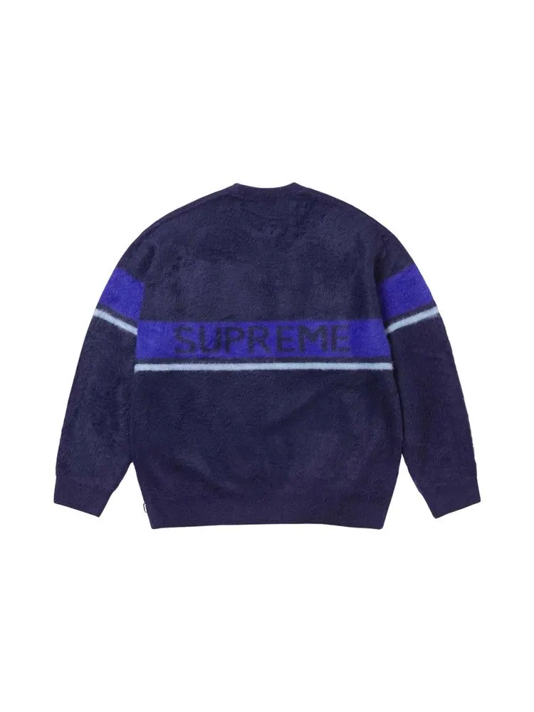 Свитер Supreme Brushed Stripe Sweater — изображение 2 из 3, темно-синий