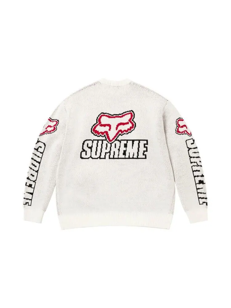 Свитер Supreme x Fox Racing Sweater 'White' — изображение 2 из 2, белый