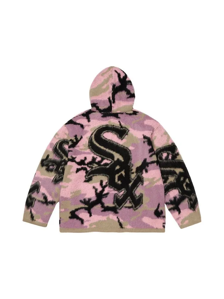 Свитер Supreme x Chicago White Sox Zip Up Hooded Sweater — изображение 2 из 3, розовый