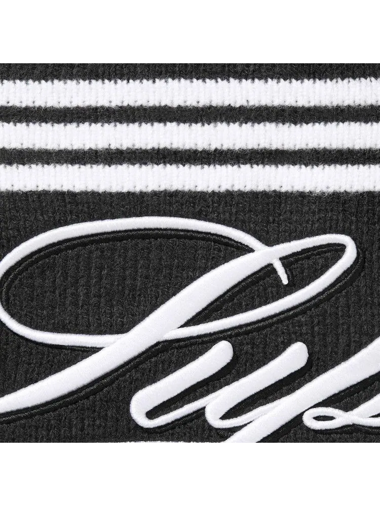 Свитер Supreme Script Stripe Half Zip Sweater — изображение 2 из 2, черный
