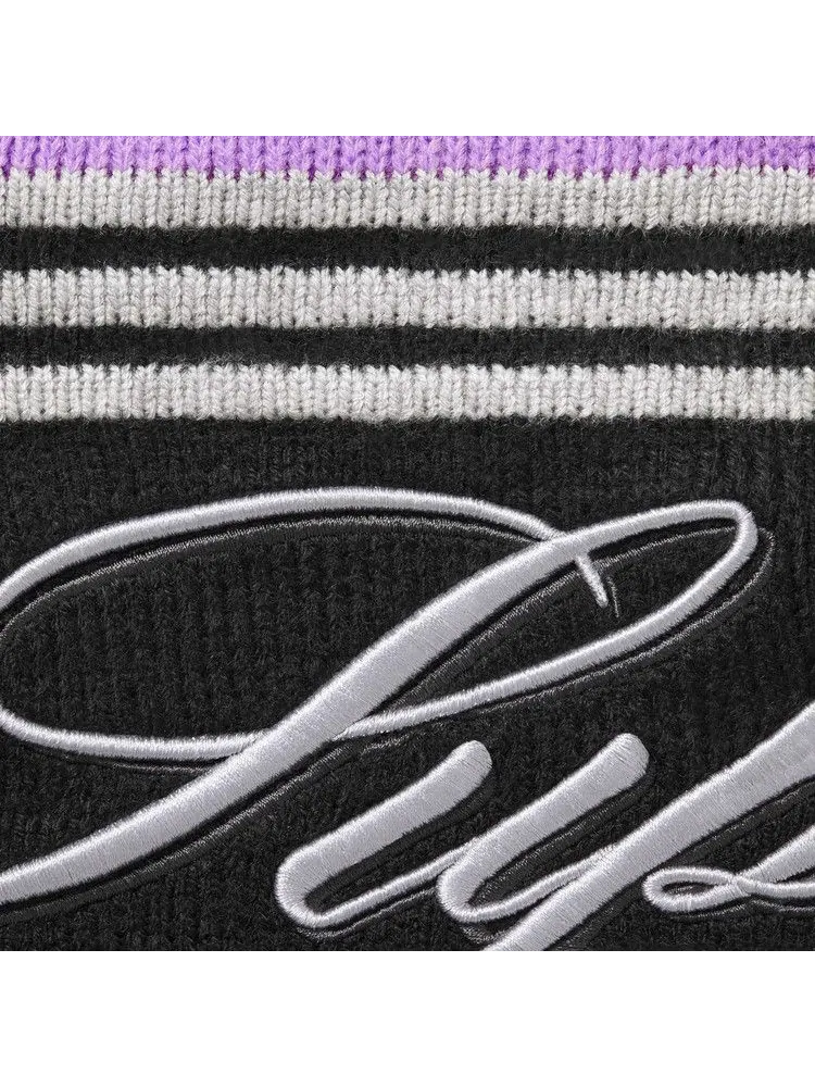 Свитер Supreme Script Stripe Half Zip Sweater — изображение 2 из 2, фиолетовый