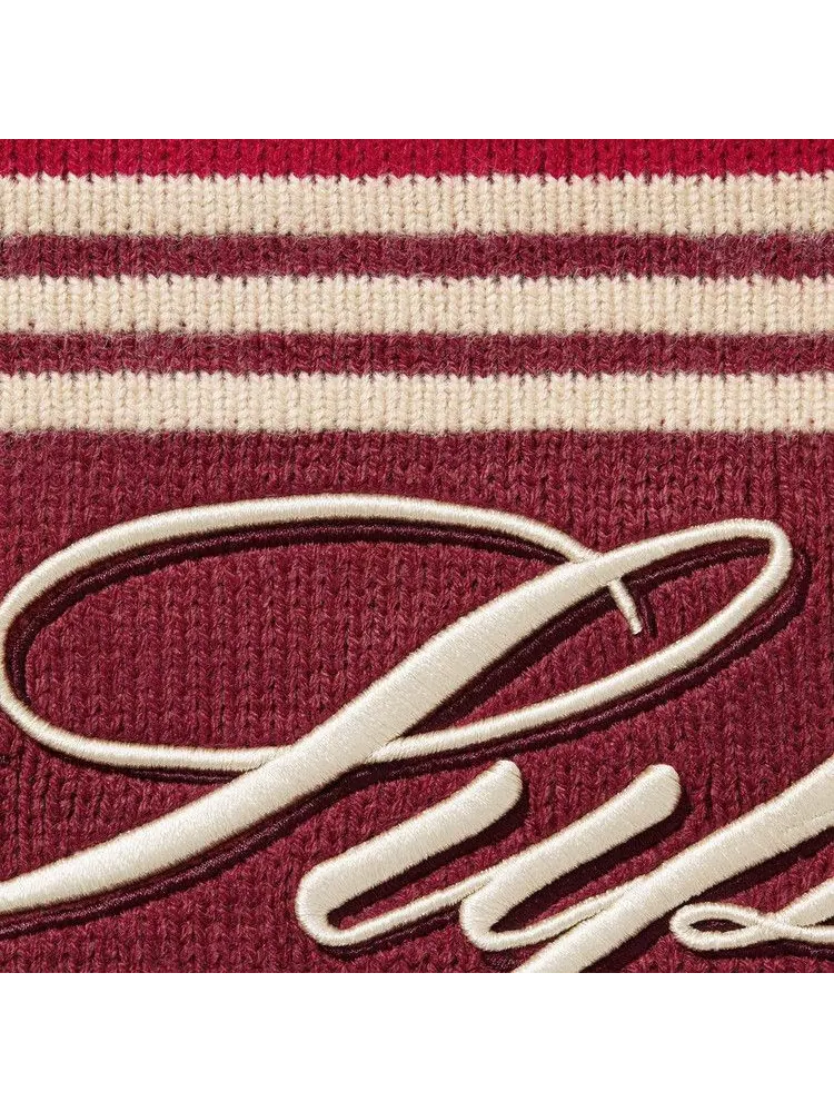 Свитер Supreme Script Stripe Half Zip Sweater — изображение 2 из 2, красный