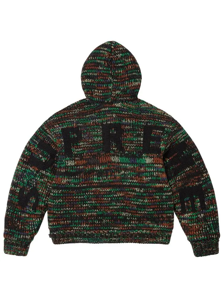 Свитер Supreme с капюшоном на молнии и подкладкой из искусственной овчины — изображение 2 из 2, зеленый