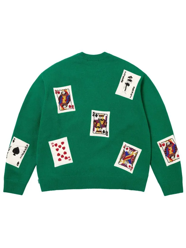 Свитер Supreme Beaded Cards — изображение 2 из 2, зеленый