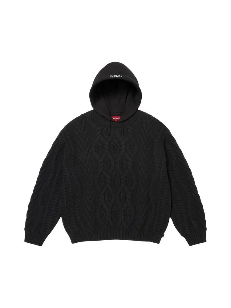 Свитер Supreme Cable Hooded Sweater 'Black'