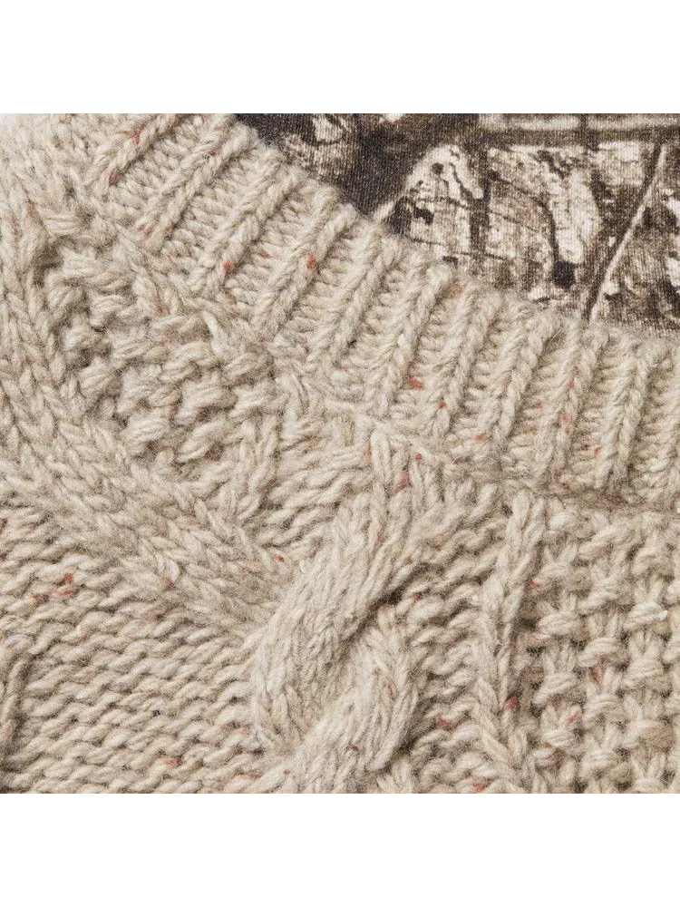 Свитер Supreme Cable Hooded Sweater 'Oatmeal' — изображение 2 из 2, бежевый