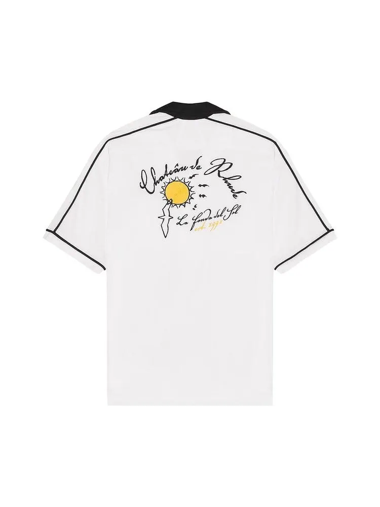 Рубашка Rhude Fonda Del Sol Bowling Shirt 'White/Black/Yellow' — изображение 2 из 2, мульти