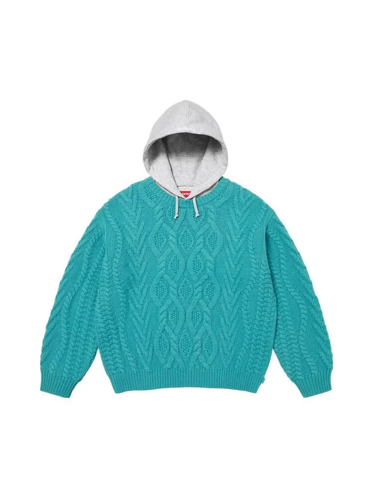 Свитер Supreme Cable Hooded Sweater 'Teal'
