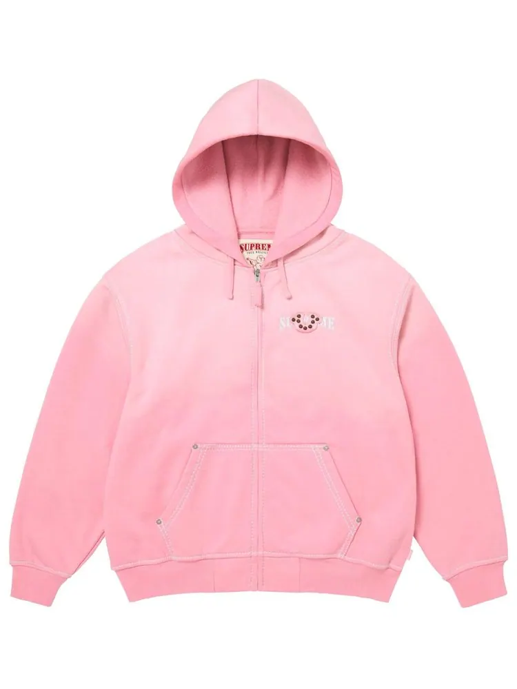Толстовка Supreme x True Religion на молнии с капюшоном — изображение 1 из 2, розовый