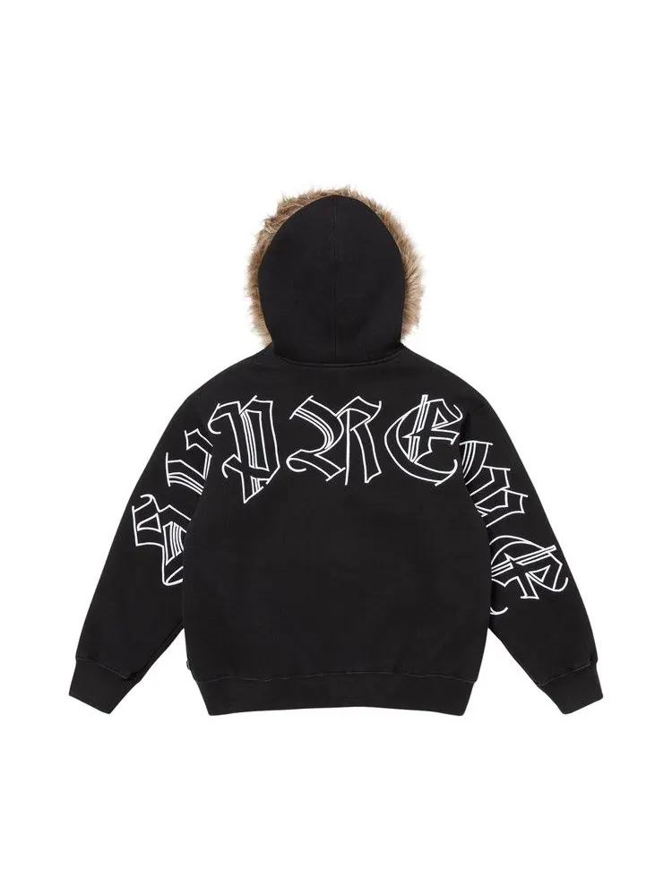 Толстовка Supreme Faux Fur Zip Up Hooded Sweatshirt — изображение 1 из 2, черный