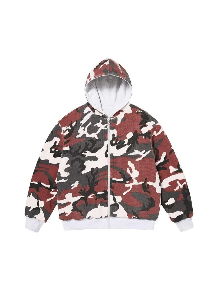 Толстовка Supreme Reversible Work Zip Up Hooded Sweatshirt 'Ash Grey' — изображение 2 из 2, серый