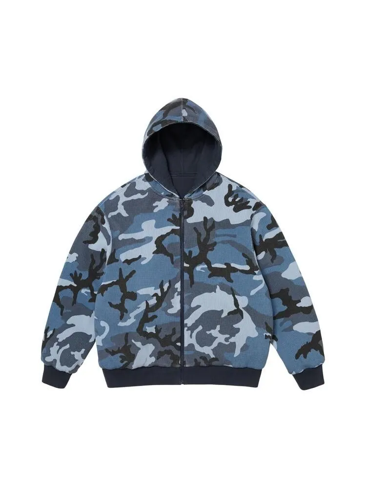 Толстовка Supreme Reversible Work Zip Up Hooded Sweatshirt 'Navy' — изображение 2 из 2, синий