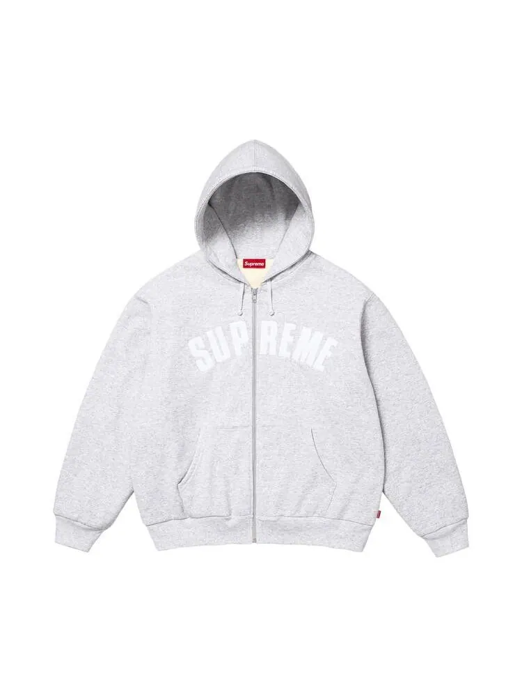 Толстовка Supreme Arc Thermal Lined Zip Up Hooded Sweatshirt 'Ash Grey' — изображение 1 из 2, серый