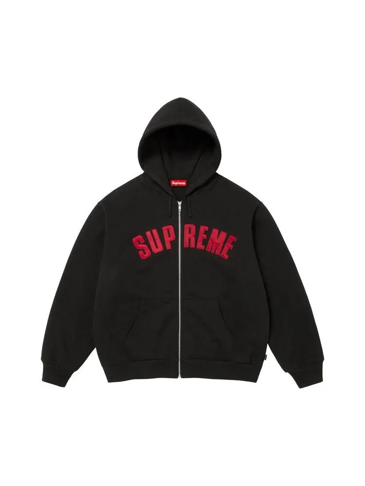 Толстовка Supreme Arc Thermal Lined Zip Up Hooded Sweatshirt 'Black' — изображение 1 из 2, черный