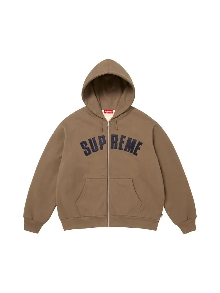 Толстовка Supreme Arc Thermal Lined Zip Up Hooded Sweatshirt 'Dusty Brown' — изображение 1 из 2, коричневый