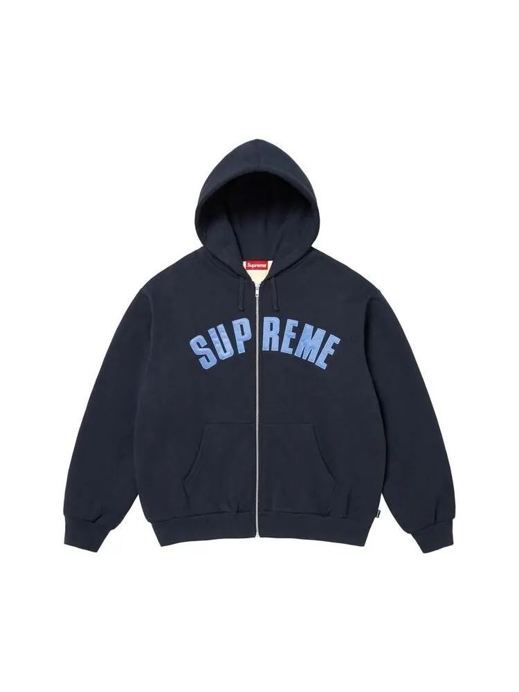 Толстовка Supreme Arc Thermal Lined Zip Up Hooded Sweatshirt 'Navy' — изображение 1 из 2, синий